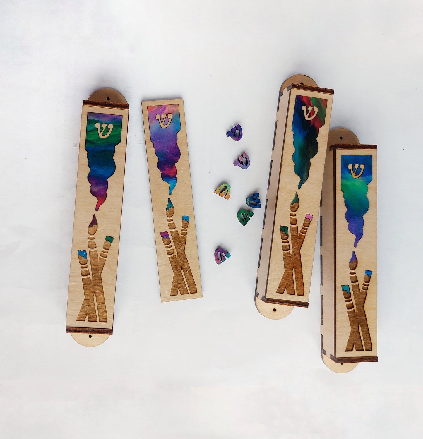 Painting Mezuzah 6" - Wedding Gift // Bat Mitzvah // Artist