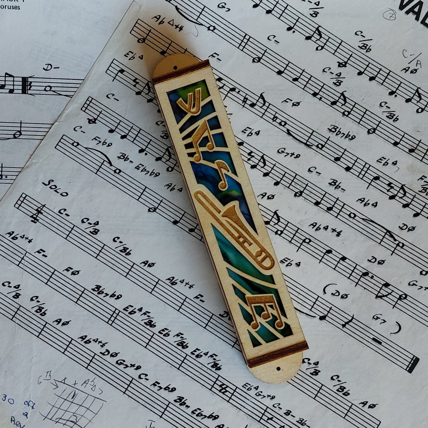 Musical Notes Mezuzah 6" - Wedding Gift // Bat Mitzvah // Musician // Singer