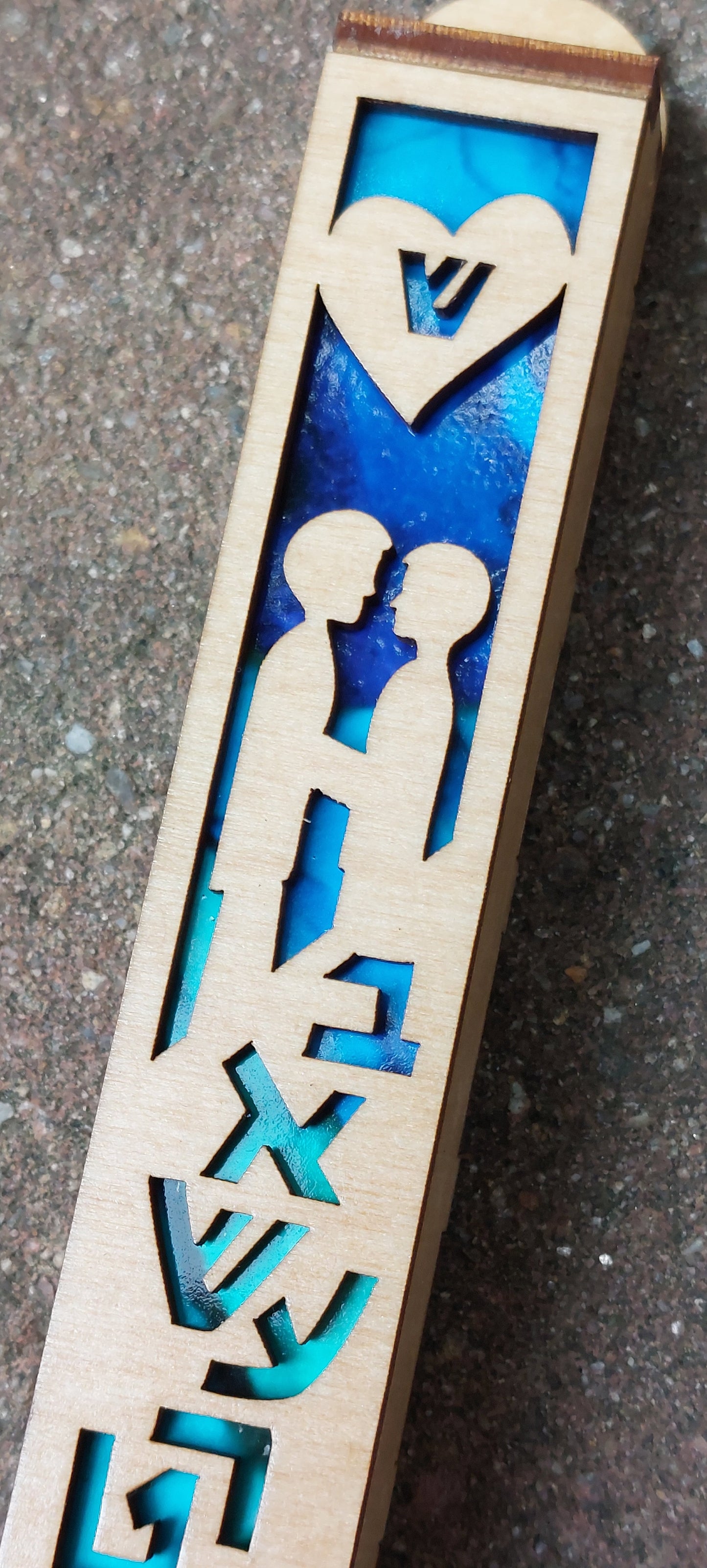 Wedding Couple Laser Cut Mezuzah - 1 inch - Wood Cutout // Anniversary // Wedding Present