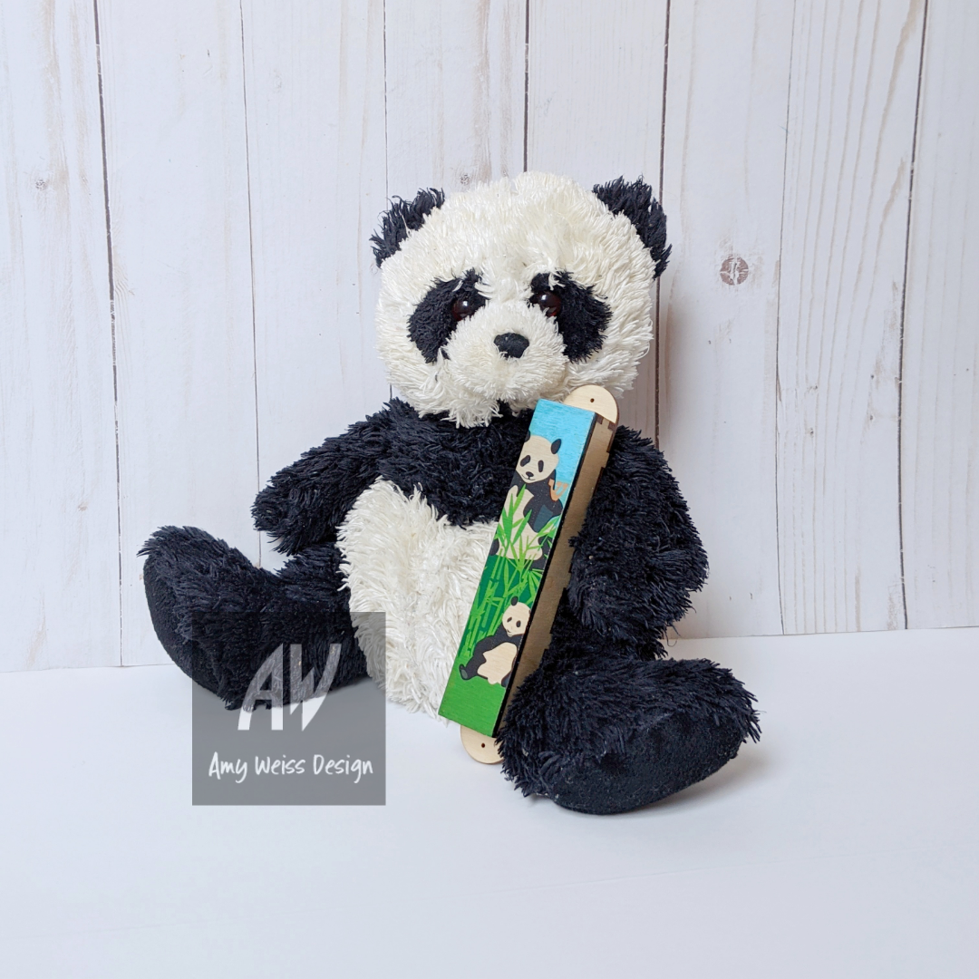 Colored Wooden Panda Mezuzah - 1 inch // Birthday Gift // Baby Shower