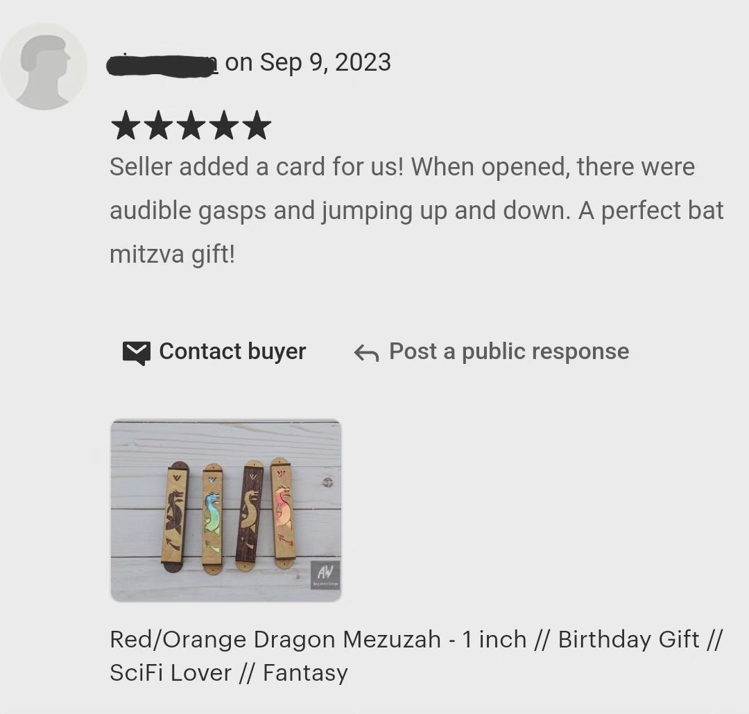 Dragon Mezuzah - 1 inch // Birthday Gift // SciFi Lover // Fantasy