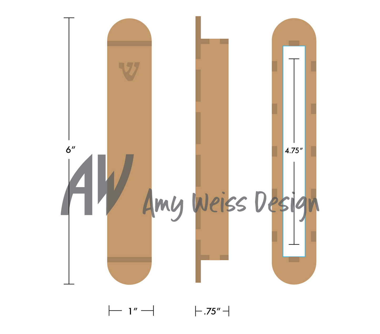 Aspen Tree Laser Cut Wood Mezuzah - 1 inch // Bat/Bar Mitzvah Gift // Wedding Present