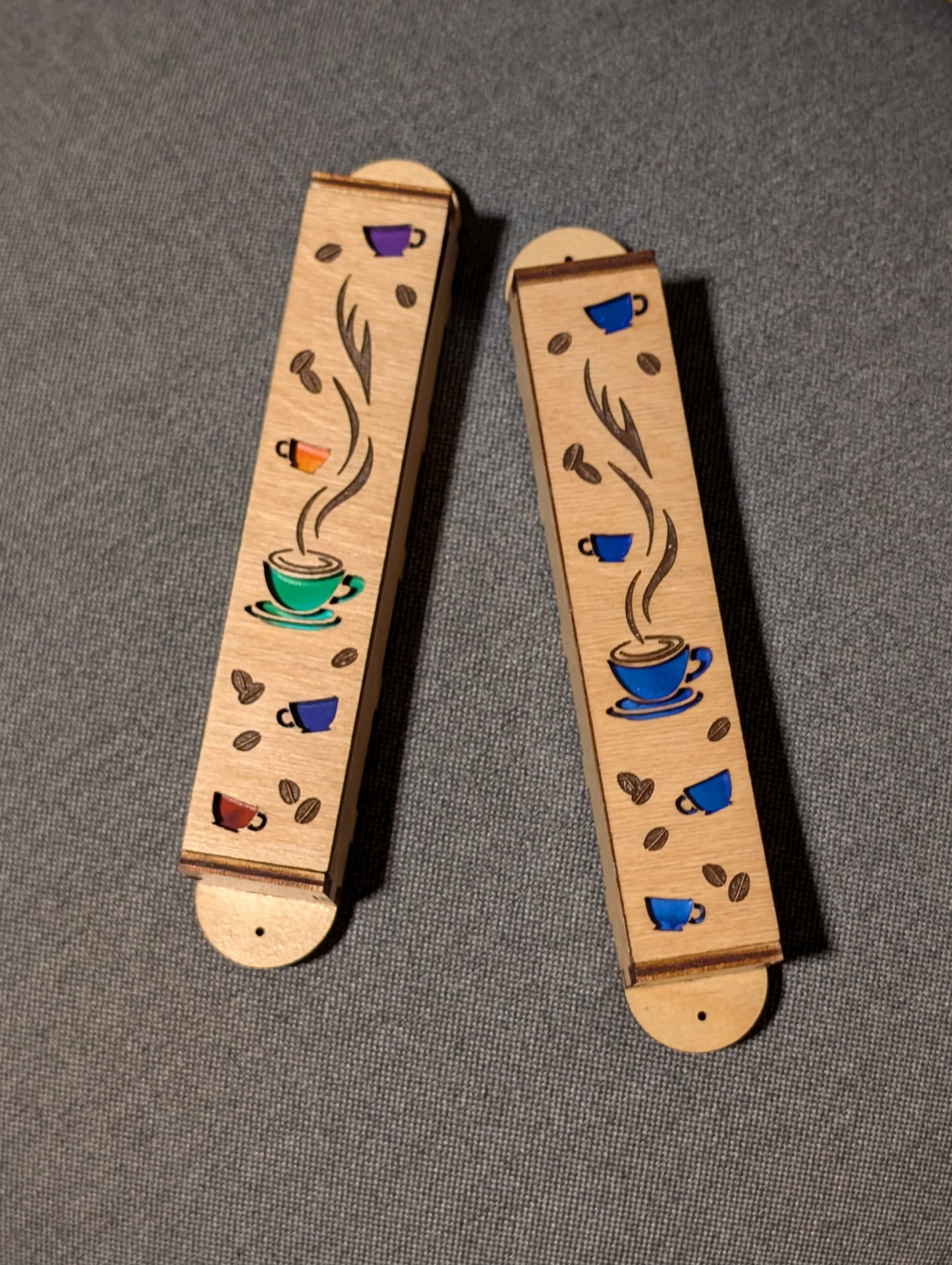 Coffee lover Mezuzah 6" - Laser Cut Wood