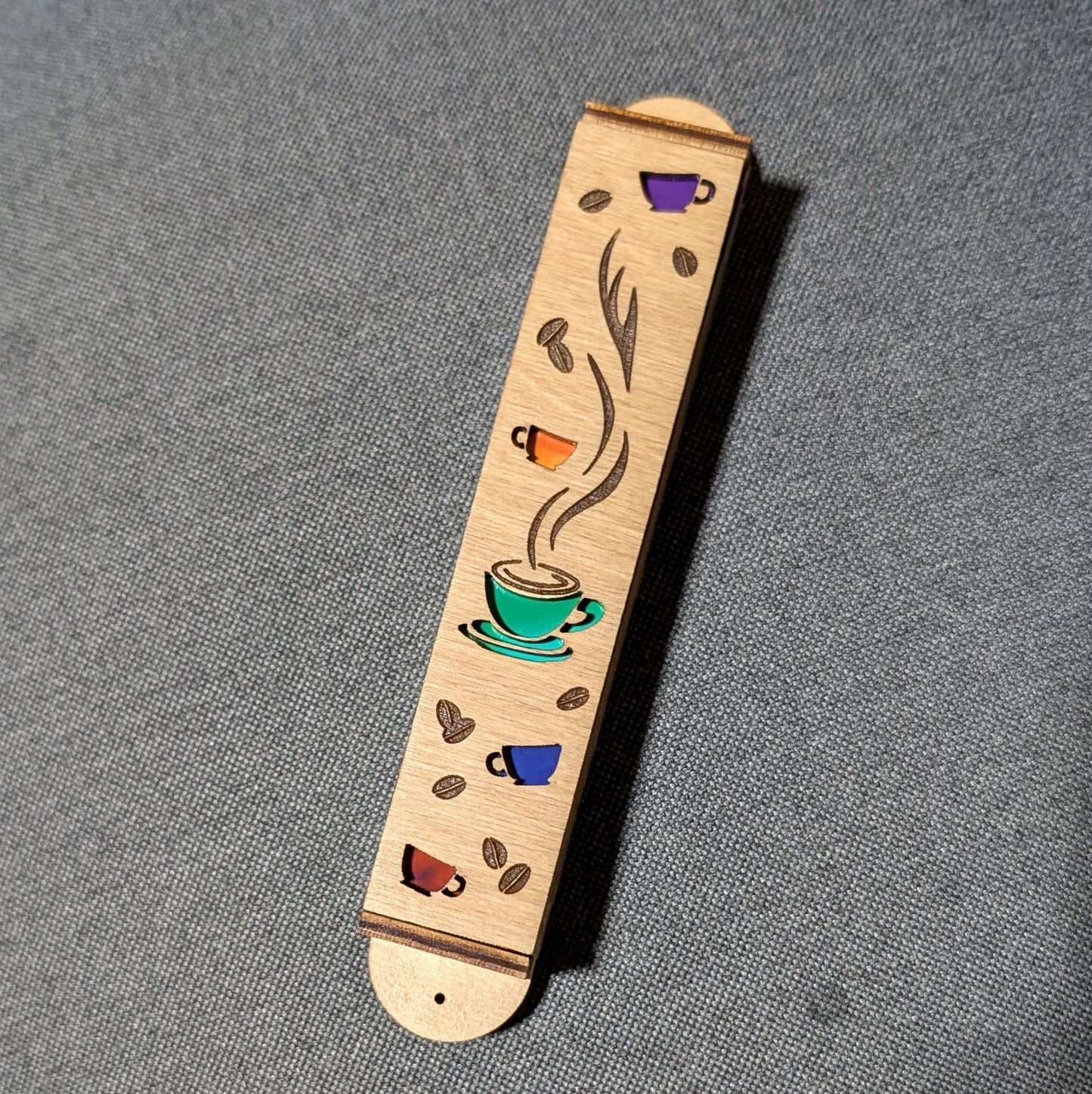 Coffee lover Mezuzah 6" - Laser Cut Wood