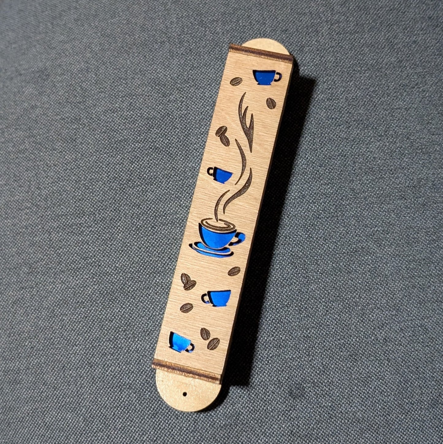 Coffee lover Mezuzah 6" - Laser Cut Wood