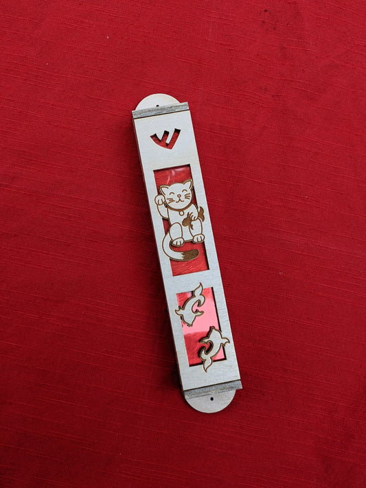 Lucky Cat Mezuzah - 1in