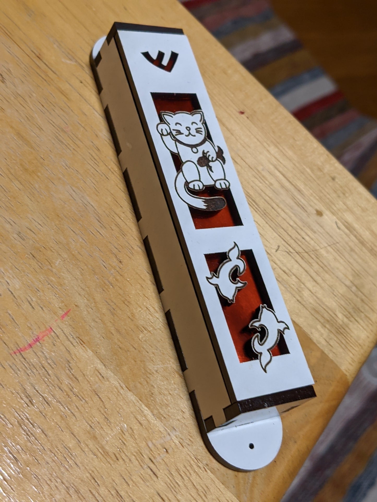 Lucky Cat Mezuzah - 1in