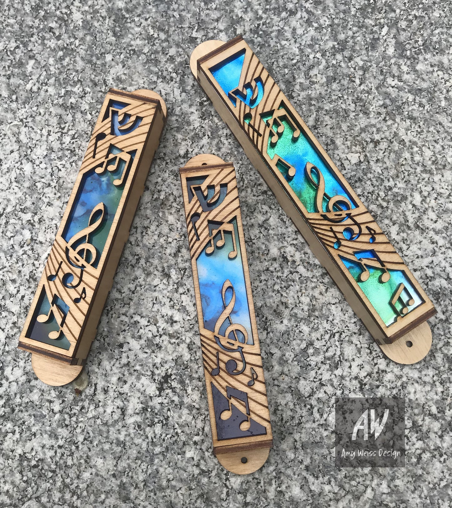 Musical Notes Mezuzah 6" - Wedding Gift // Bat Mitzvah // Musician // Singer